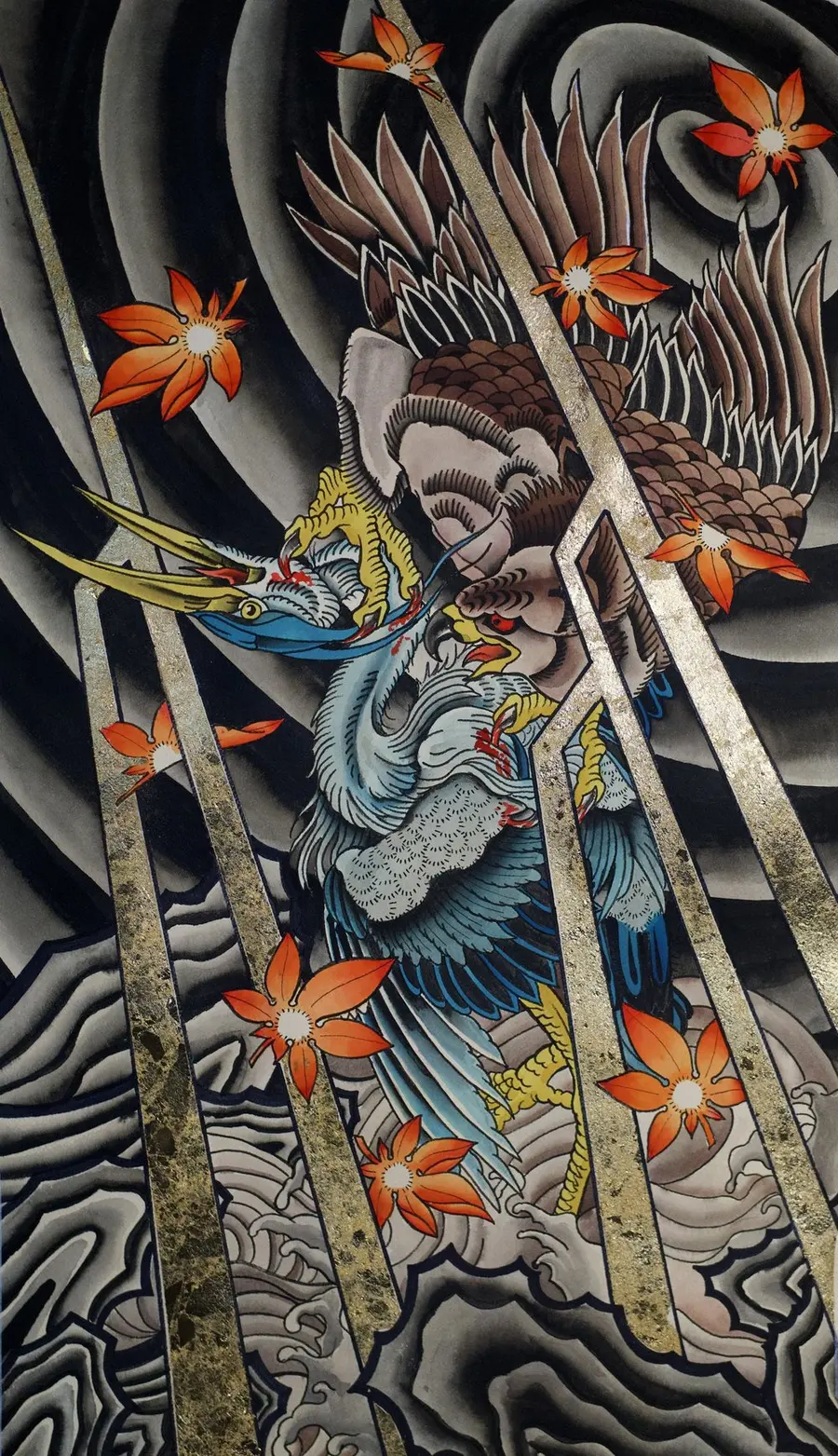 Japanese traditional dragon and tiger tattoo by Clayton Parnell, West Palm Beach