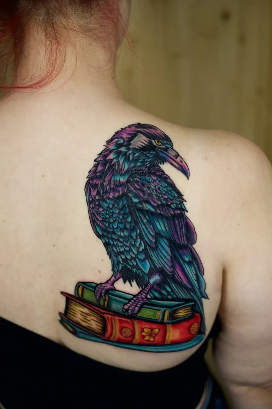 Full-color bird tattoo by Clayton Parnell, West Palm Beach